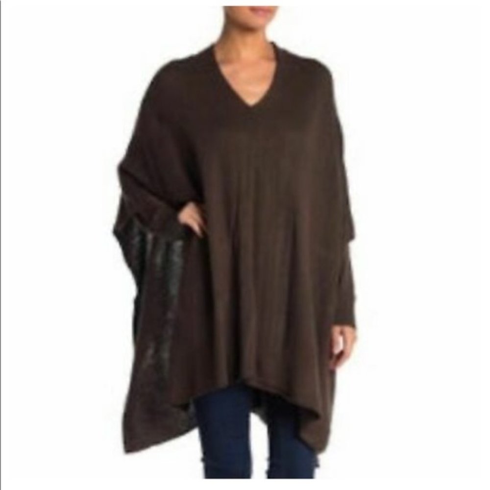 RDI V-Neck Olive Green Poncho Sweater Size XS